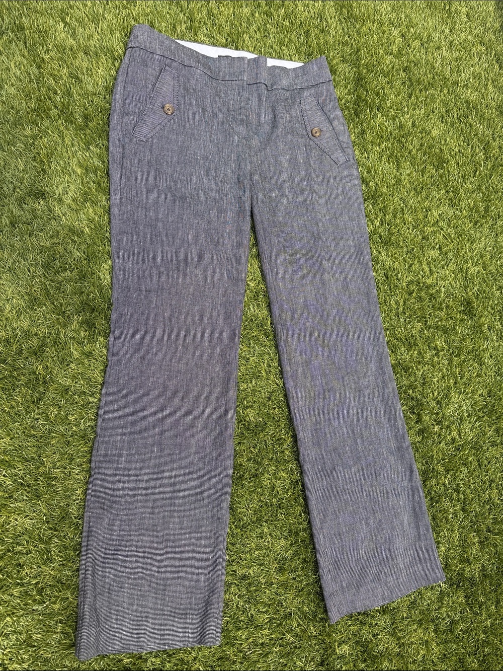LOFT women’s Navy and Gray Marisa Trousers size 4
